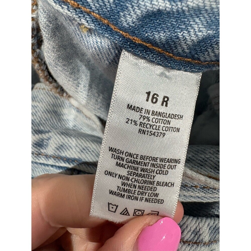 Aeropostale Jeans Womens Size 16 Light Blue Acid Wash High Rise Straight - Picture 9 of 9